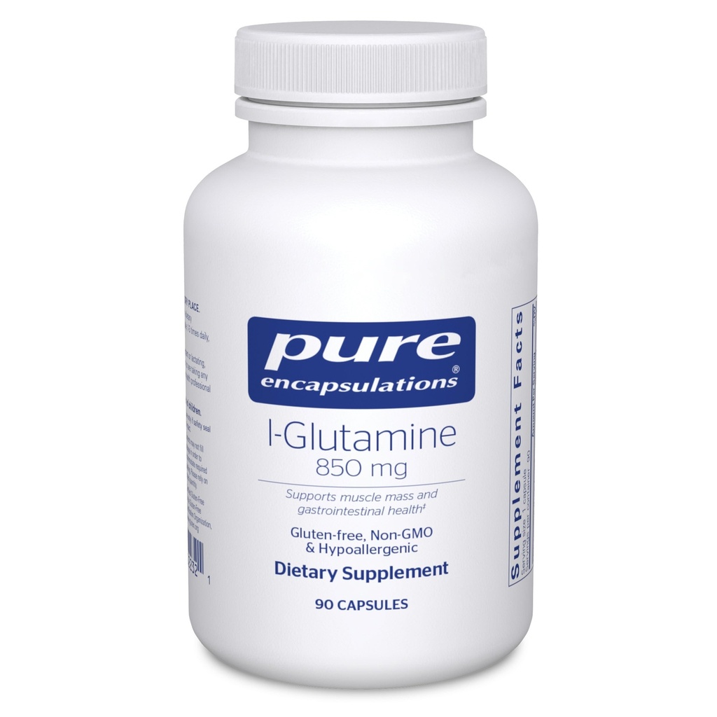 Pure Encapsulations L-Glutamine 850 mg | 면역 및 소화 지원, Gut Health 및 Lining Repair, Metabolism Boost 및 Muscle Support* | 90 캡슐