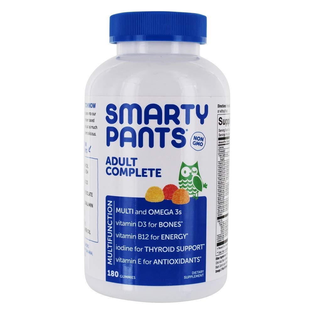 SmartyPants 성인 완전한 매일 거미 비타민: 글루텐 자유로운, Multivitamin & Omega 3 DHA/EPA 물고기 기름, 메틸 B12, 비타민 D3, 비 GMO, 180 조사 (30 일 공급)