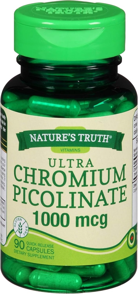 자연의 진실 울트라 크롬 Picolinate 1000 mcg 빠른 릴리스 캡슐 - 90 ct, 2 팩