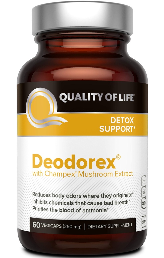 삶의 질 - 해독 지원 - 나쁜 호흡과 몸 냄새 - Deodorex - 60 Vegicaps
