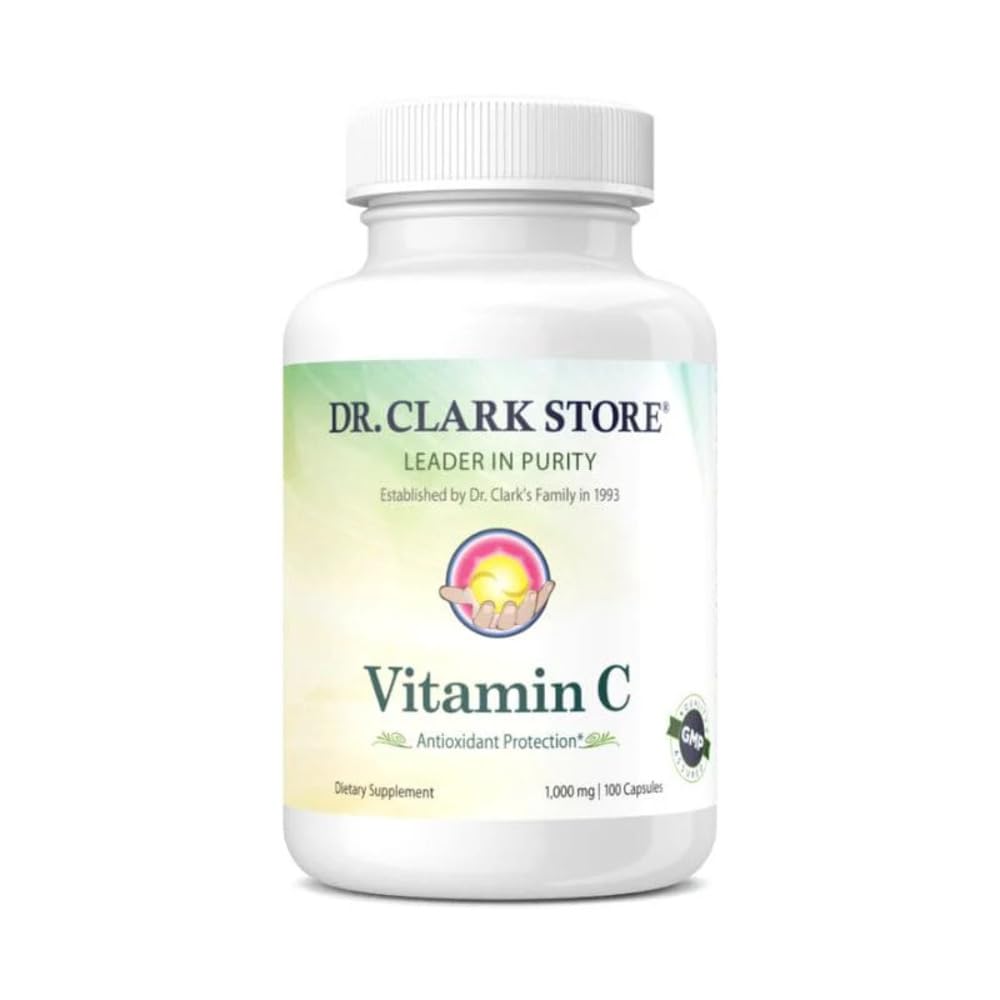 클라크 비타민 C 보충교재 1000mg - 글루텐 자유로운, 면역력 지원, 유력한 산화 방지제, 지원 뇌 기능, 승진 조직 형성 및 수선, 100 젤라틴 캡슐