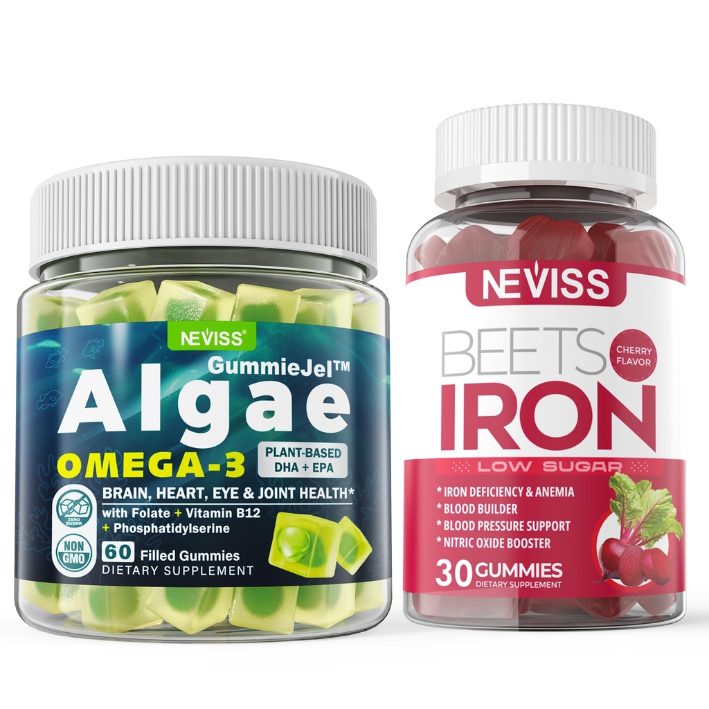 Vegan Omega 3 Gummies 1000mg+Iron 보충교재 12.5mg