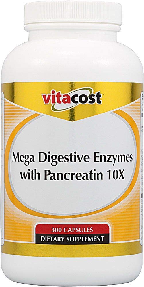Pancreatin 10X - 300 캡슐을 가진 Vitacost 메가 소화 효소