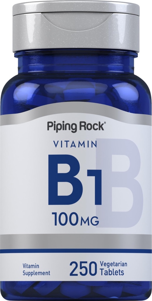 Piping Rock Vitamin B1 100mg | 250 정제 | 티아민 보충 | 채식주의, 비 GMO, 글루텐 무료