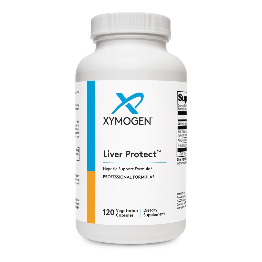 XYMOGEN Liver Protect - Liver Health + Glutathione 생산 지원 - 우유 이틀 추출물, ALA 알파 Lipoic Acid, N-Acetyl-L-Cysteine, 셀레늄 L-Selenomethionine (120 캡슐)