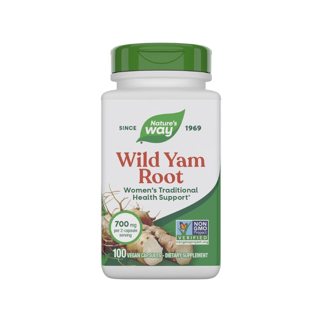 Nature's Way Wild Yam Root Capsules, Women's Traditional Health Support*, 2-Capsule 서빙 당 700mg, Non-GMO Project Verified, 100 Vegan 캡슐 (패키지 May Vary)