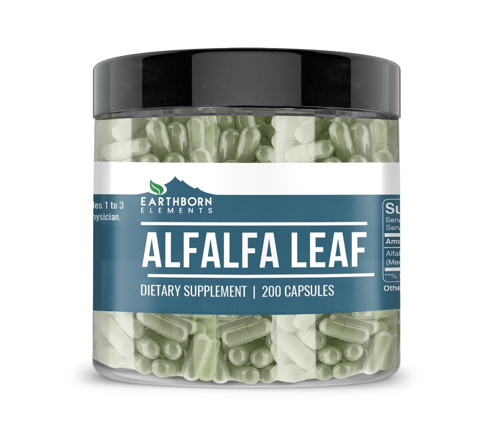 Earthborn 성분 Alfalfa 잎 200의 캡슐, 순수한 & Undiluted, 첨가물 없음