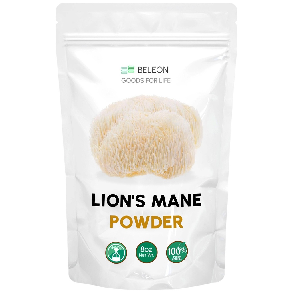Lions Mane Powder 8 oz - Antioxidants, Vegan Powder를 사용한 Pure Lion's Mane 버섯 보충