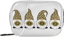 Leopard Gnomes Sunflower Pill Box 7 Day Pill Case Travel Pill 주최자 가방 지퍼 휴대용 주간 케이스 컴팩트 크기 비타민 보충 홀더