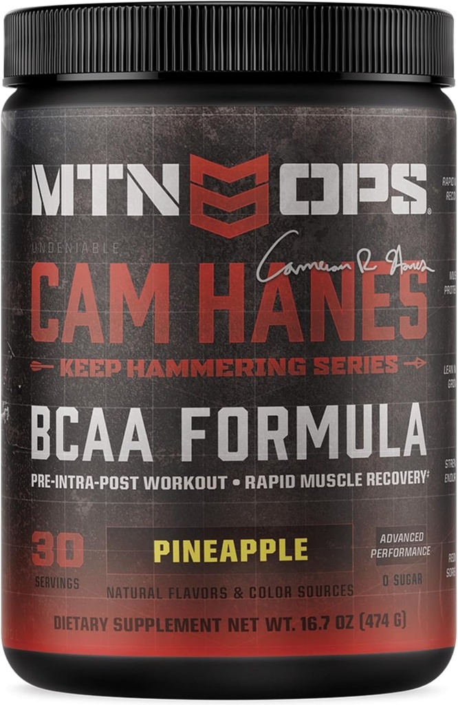 MTN OPS Cameron Hanes BCAA 분말은 시리즈, 2:1를 망치로 렸습니다 급속한 근육 회복을 위한 아미노산 보충교재 분말 & 0 설탕 & 글루텐을 가진 수선은 해방합니다 - 30 조각