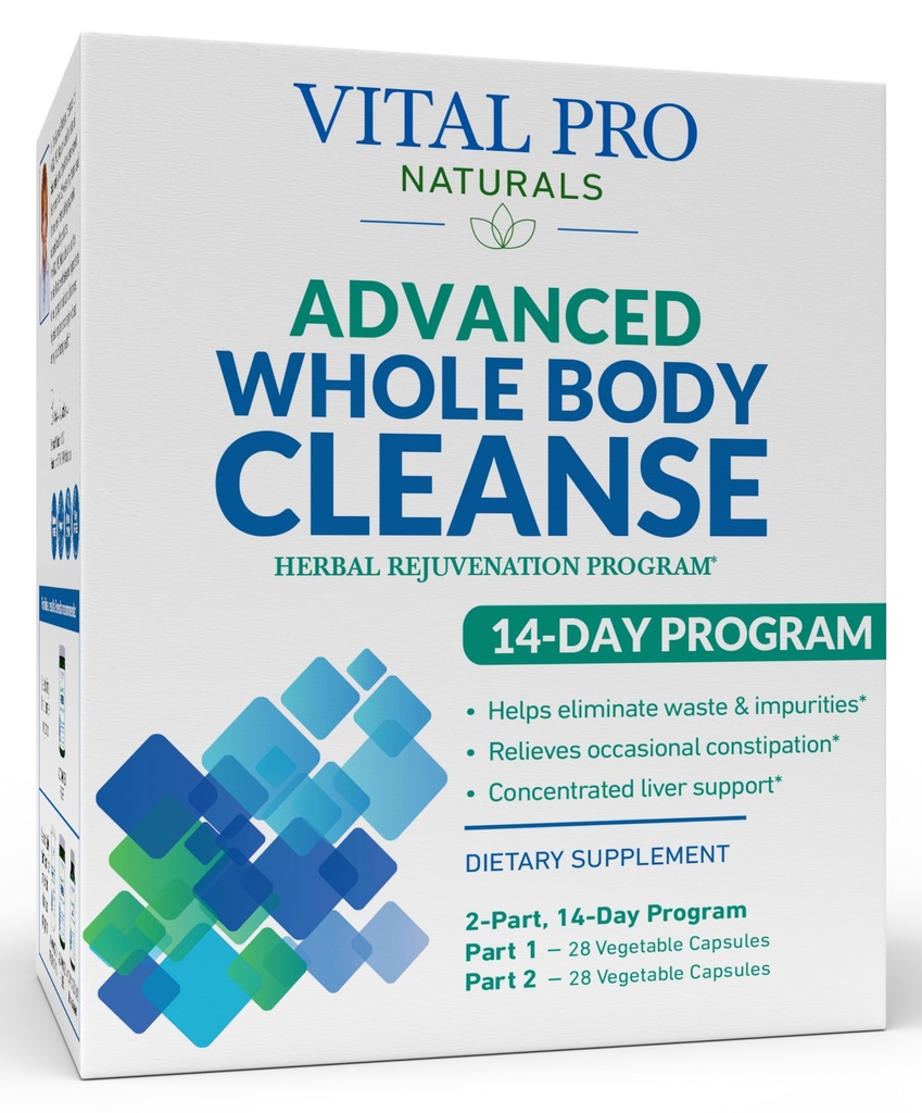 Vital Pro Naturals - 우유 이틀, 마그네슘, 케이프 알로에 및 Occasional 변비 및 건강한 제거를위한 허브, 2-Part 14 Day Kit, 56 캡슐과 함께 고급 전체 바디 클렌징