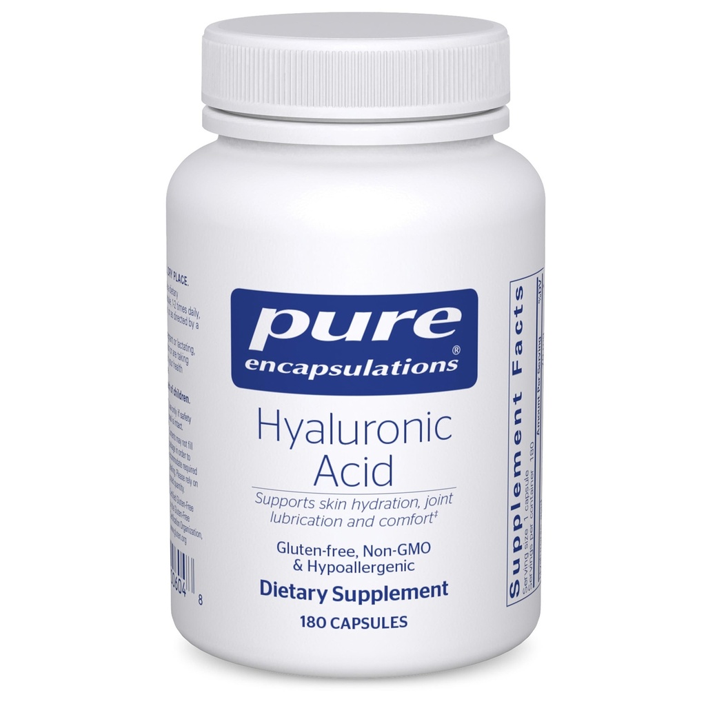 순수한 캡슐 Hyaluronic 산 - 피부 Hydration, 합동 윤활 & 합동 건강을 위해 - 효과적인 흡수 - 글루텐 자유로운 - Vegan & Non-GMO - 180 캡슐