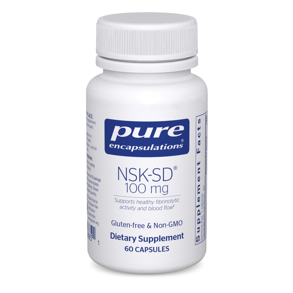 순수한 캡슐화 NSK-SD - 100 mg Nattokinase - 정상 혈액 순환을 위해 - 지원 Fibrinolytic 활동 * - 글루텐 자유로운 & 비 GMO - 60의 캡슐