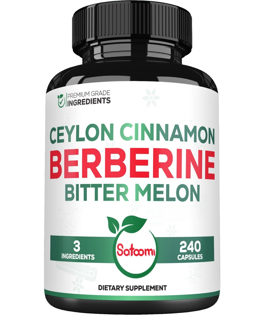 유기 Ceylon Cinnamon Bark & Bitter Melon을 가진 Berberine 1500mg 보충교재 - 80의 서빙을 위한 240 Vegan 캡슐 - 면역 체계, 심장 건강, 몸 관리 & 소화 지원
