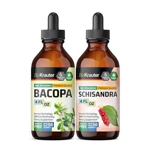 BIO KRAUTER Bacopa Tincture 4 Fl. Oz. & Schisandra Tincture 4 Fl. 오즈.