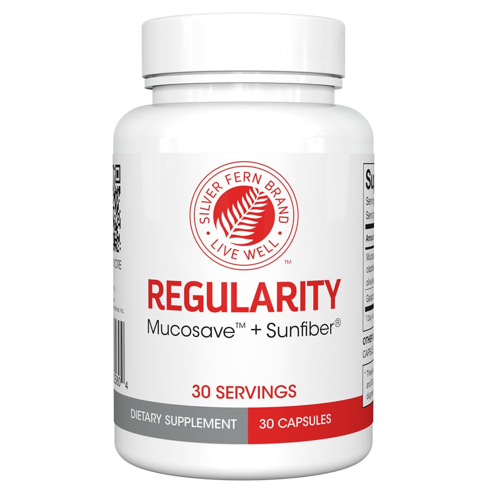 실버 페르난도 일반 소화 캡슐 브랜드 - 1 병 = 30 캡슐 = 30 일 공급 - Mucosave FG (Prickly Pear Polysaccharides & Olive Leaf Polyphenols) & SunFiber