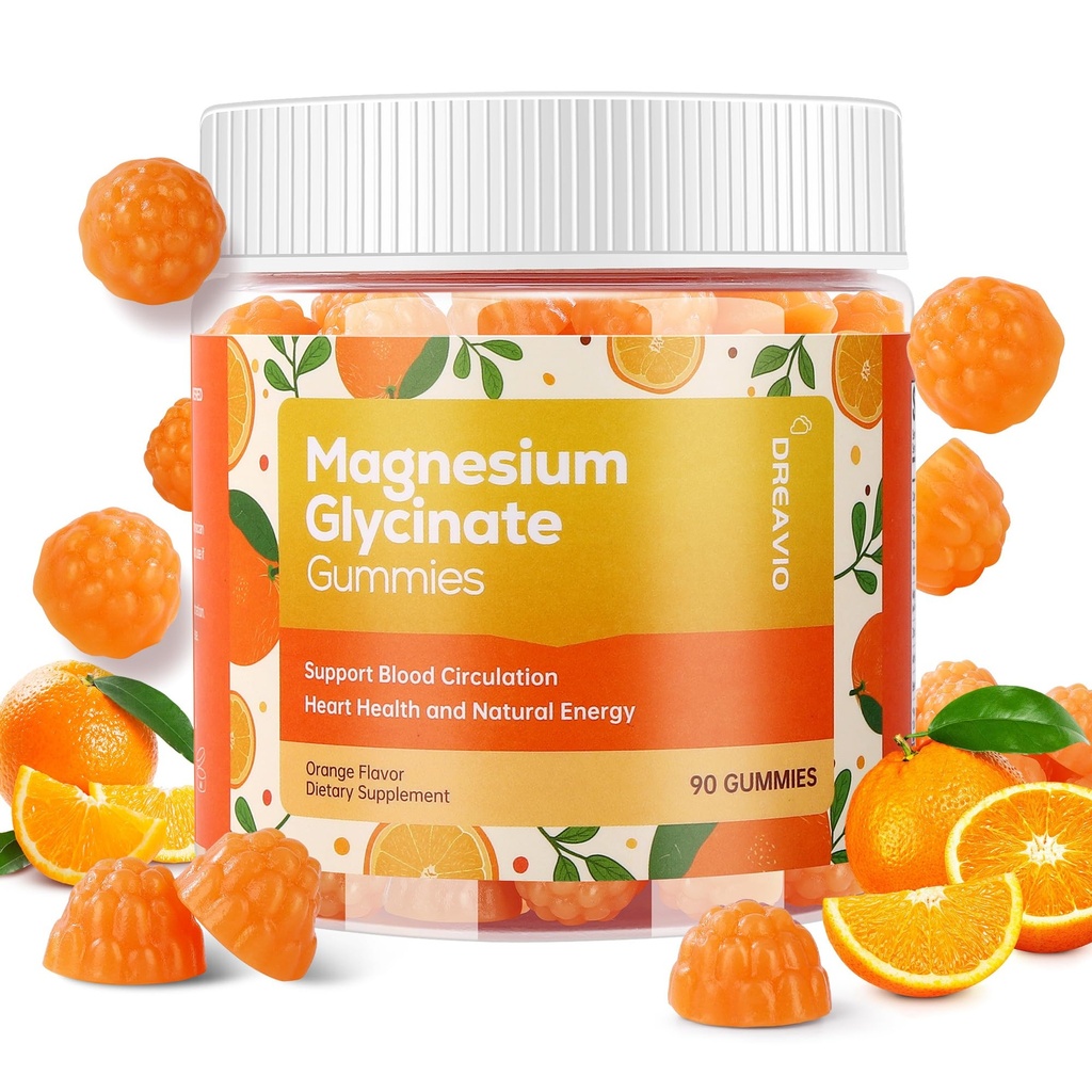 90 조사 마그네슘 글리세린 Gummies 400mg w/Ashwagandha 보충교재 - 설탕 자유로운 아연 마그네슘 글리세라이드 보충교재 Ashwagandha Gummies 성인 오렌지 풍미를 위한