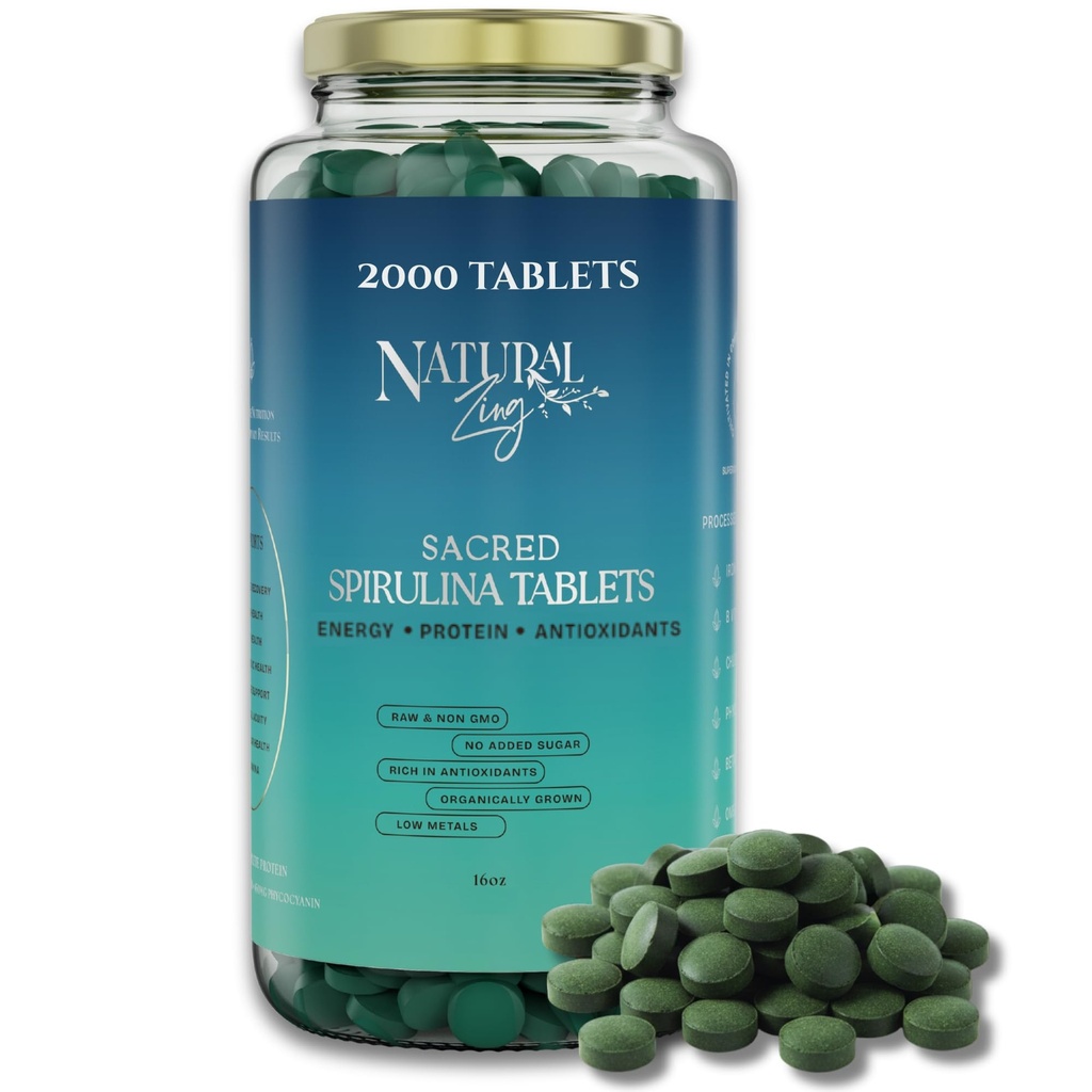자연적인 칭 100% 순수한 Spirulina (라우, 유기) |1000 16oz 분말, 정제 | Vegan Protein | Phycocianin | Beta Carotene