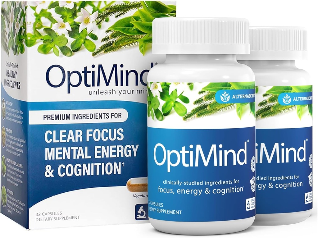 기억과 초점, Phosphatidylserine, Huperzine A, Non-GMO를 가진 Nootropics를 위한 Optimind Bacopa Monnieri 두뇌 보충교재, 임상적으로 Studied 성분, 64의 캡슐