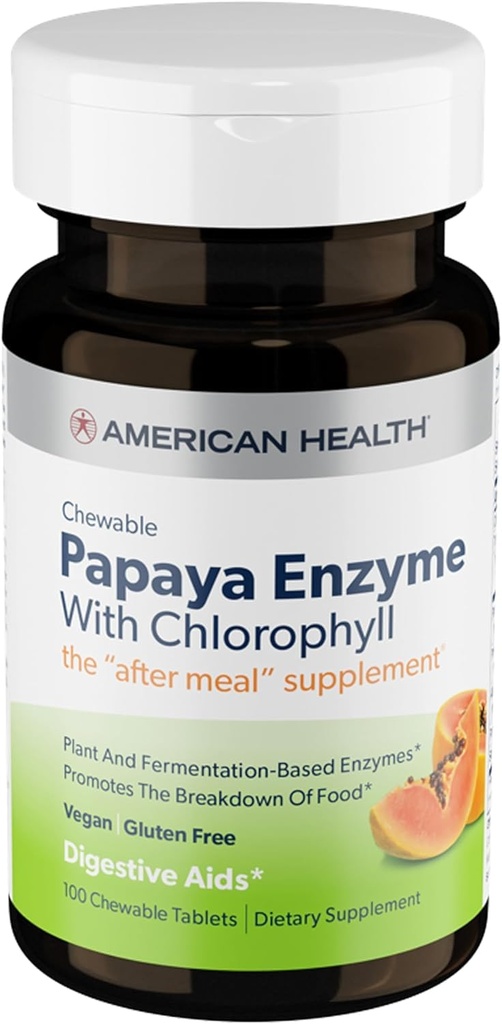 Papaya 효소 w/Chlorophyll Chewable 정제^