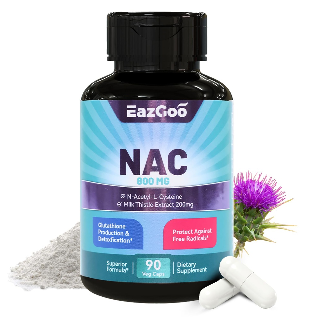 NAC 보충교재, N 아세틸 Cysteine 캡슐 800mg의 우유 이틀 200mg, 산화 방지제 지원, Vegan, GMOs 자유로운, NAC 90 조사를 가진 N 아세틸 보충교재