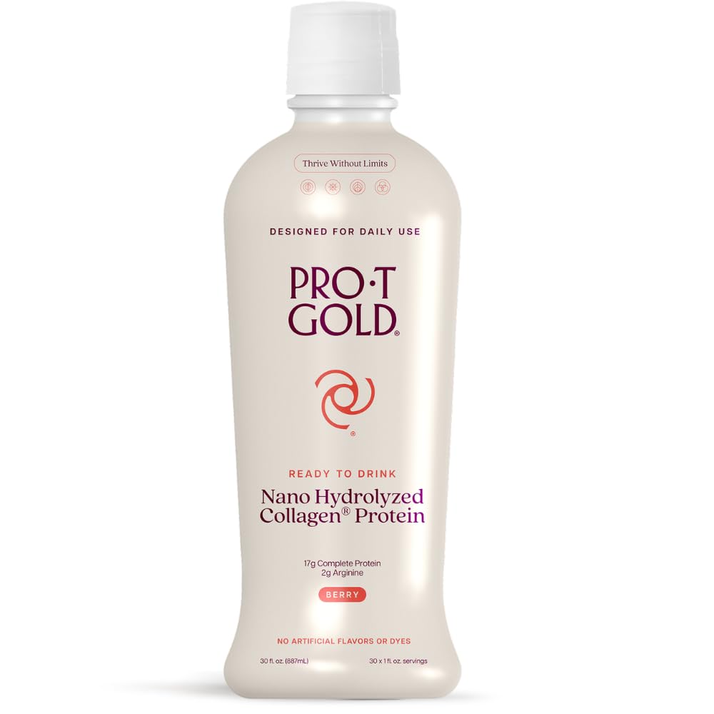 ProT 금 액체 교원질 단백질 탄, 17g 명확한 단백질 Nano-Hydrolyzed 잔디 Fed 교원질, 부상 지원을 위한 2g 아르기닌, 글루텐 자유로운, 설탕 자유로운, 0g Carbs, 비 GMO, 베리, 30 fl oz 병