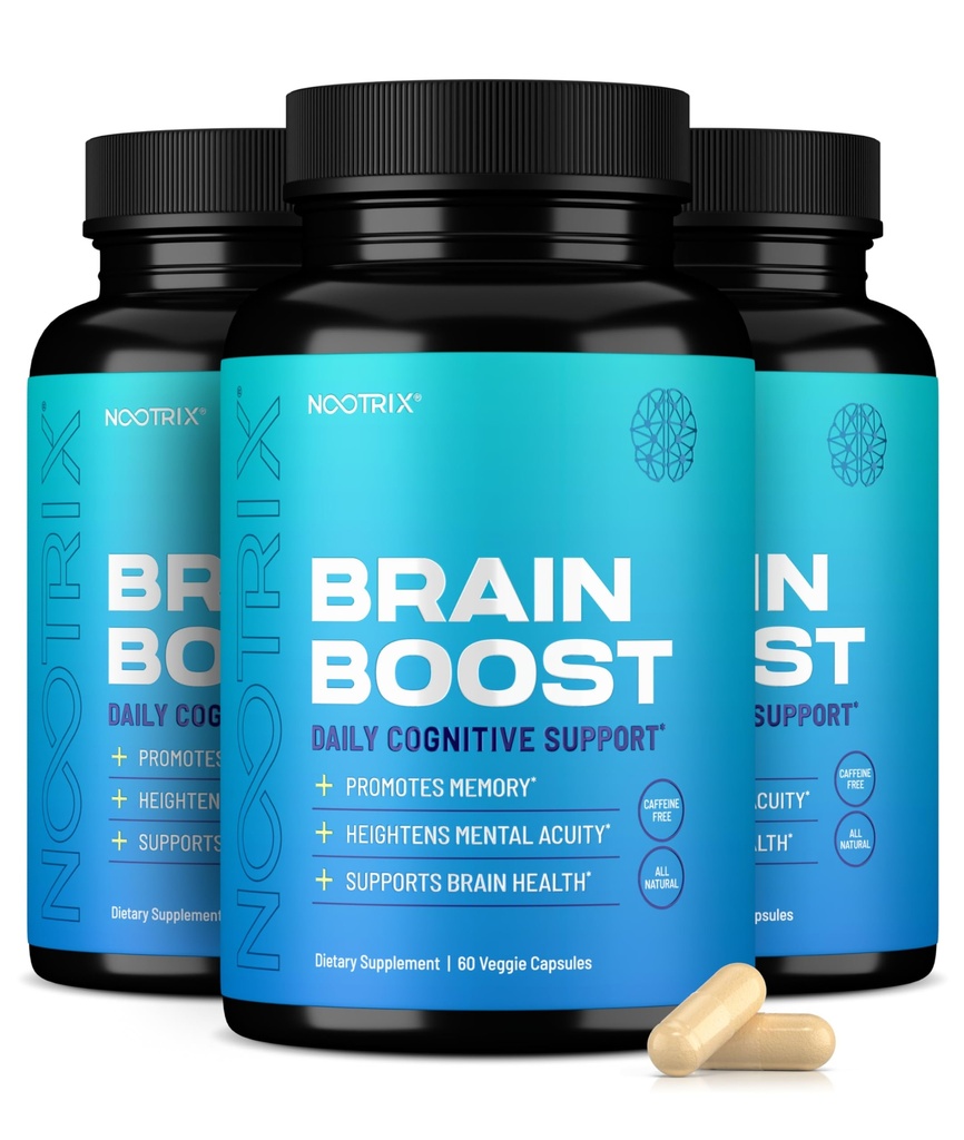 Nootrix 두뇌 부스트 Nootropic 보충교재 | 지원 기억, 정신 초점, 인지 건강 & 에너지 | 촉진 건강한 무드 & 두뇌 기능 | Ginkgo Biloba & DMAE | 180 캡슐