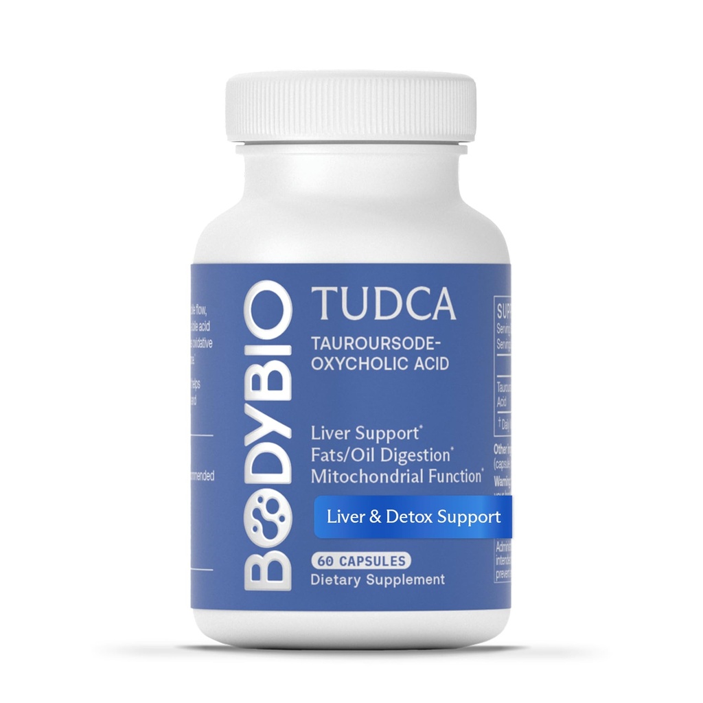 BodyBio TUDCA - 순수한 Tauroursodeoxycholic 산성 보충교재 - 지원 Bile 교류, 지방 대사 & 간호 해독