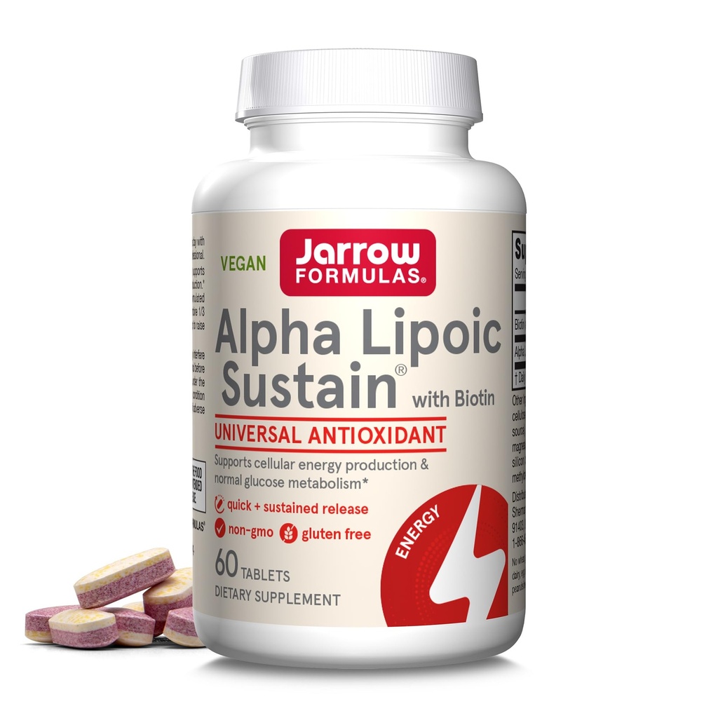 Jarrow 공식 알파 Lipoic는 Biotin, 300 mg 알파 Lipoic 산, 보편적인 산화 방지제, 규정식 보충교재, 60 Vegan 정제, 60 까지 일 공급을 포함합니다