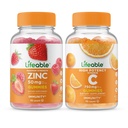 Lifeable 아연 50mg + 비타민 C 750mg, Gummies 번들 - 훌륭한 타스팅, 비타민 보충, 글루텐 무료, GMO 무료, Chewable Gummy