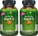 Irwin Naturals One-Per-Day Mega B-12 1,500mcg 높은 Potency Methylcobalamin Vitamin - MCT + Asian Ginseng과 빠른 향상된 흡수 - 천연 에너지 부스트 - 60 액체 Softgels (팩 2)