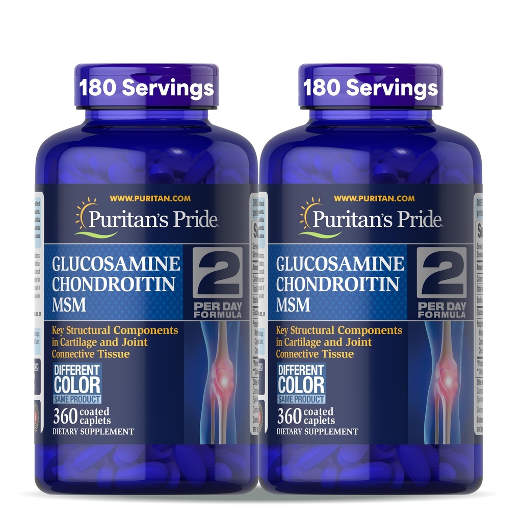 Puritan의 Pride Glucosamine Chondroitin MSM Dietary 보충교재 합동 건강을 위한, 360의 입히는 모자