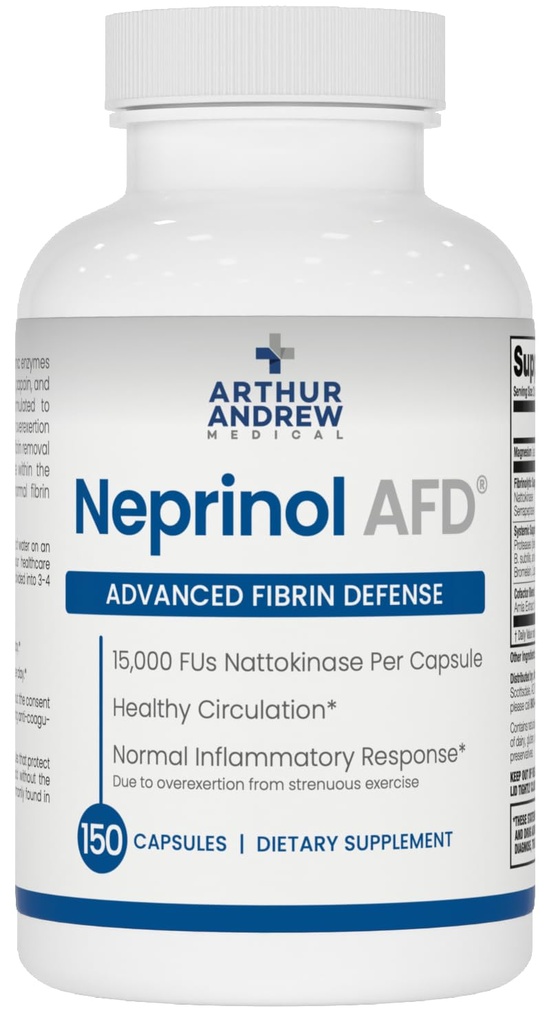 Arthur Andrew Medical, Neprinol AFD, Serrapeptase & Nattokinase, 150 카운트 (패키지 1)와 멀티 효소 혼합