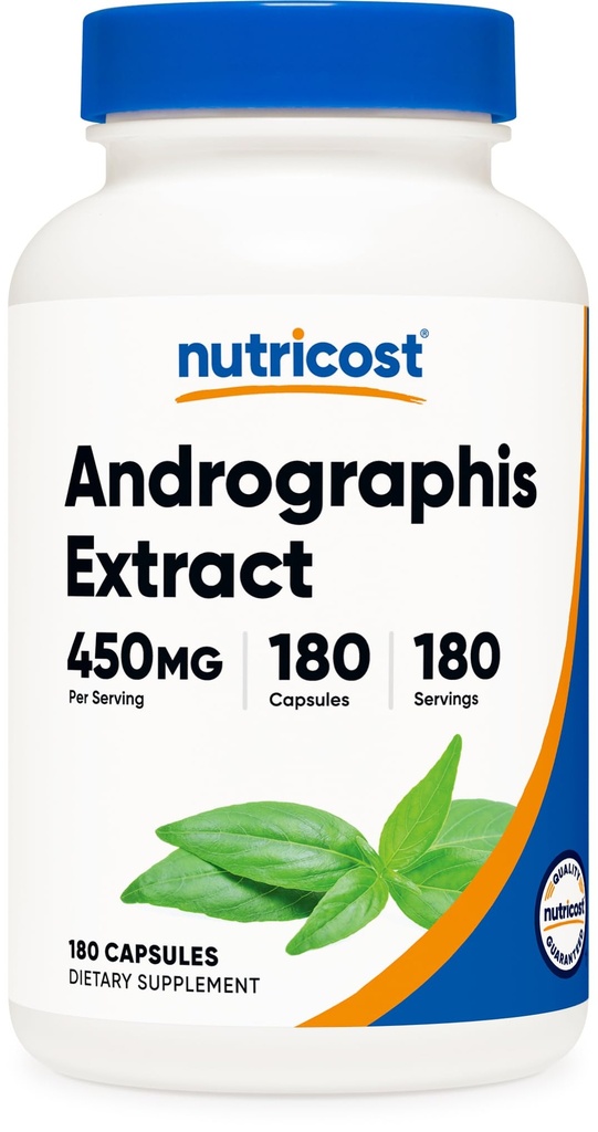 Nutricost Andrographis 추출물 450mg, 180 채식 캡슐 - 비 GMO 및 글루텐 무료