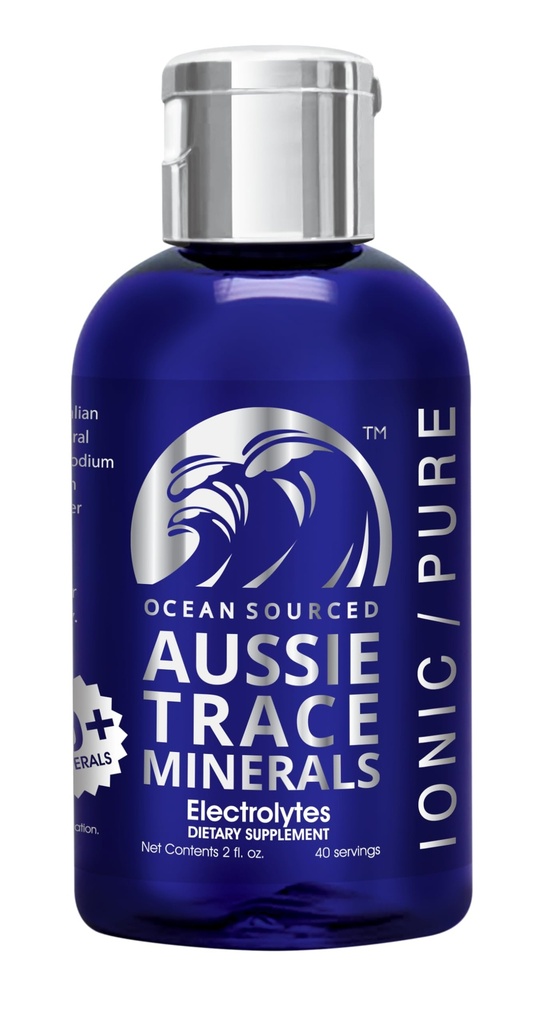 Aussie Trace Minerals - 마그네슘 리치, 낮은 나트륨, 히드라 션, 에너지 및 복구를위한 완전 전자 드롭 - 2oz / 60ml 액체 보충 - Vegan, Keto Friendly