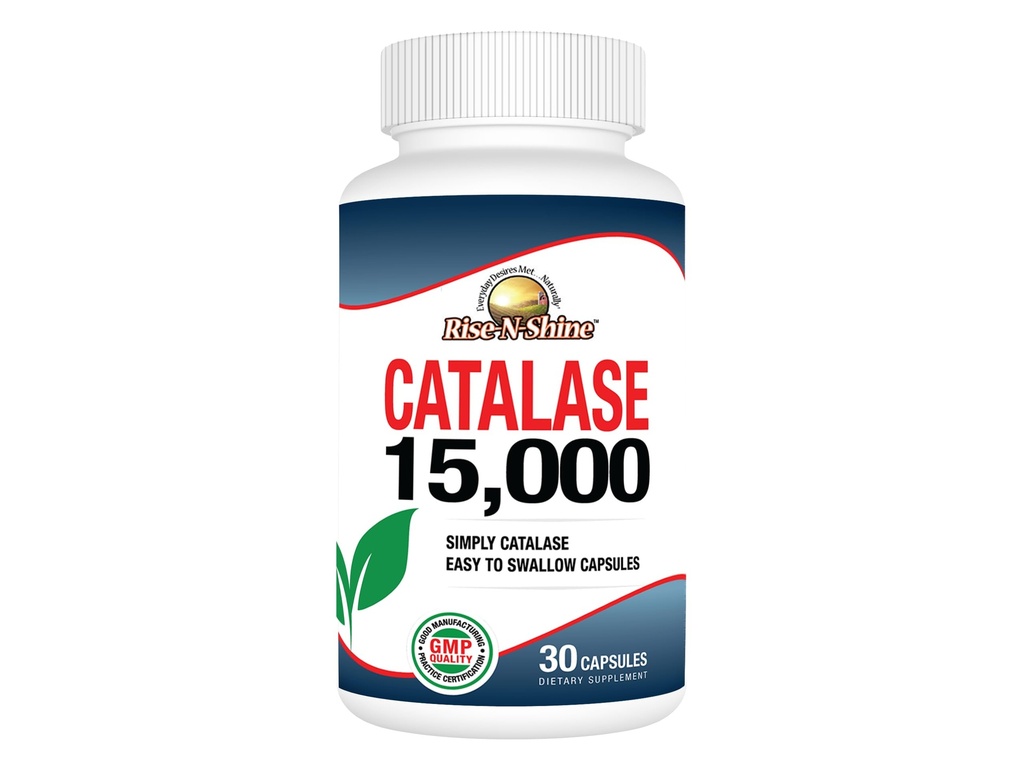 Rise-N-Shine Catalase 보충교재 15,000 - 강한 머리 지원을 위한 강력한 산화 방지제 효소 - 30의 캡슐