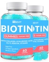 설탕 자유로운 Biotin Gummies, Keratin를 가진 Biotin와 교원질 Gummies, 여자 & 남자를 위한 Hyaluronic 산 | 머리 성장, Glowing 피부 & 강한 못 | 비타민 B7 보충교재, 비 GMO, Chewable