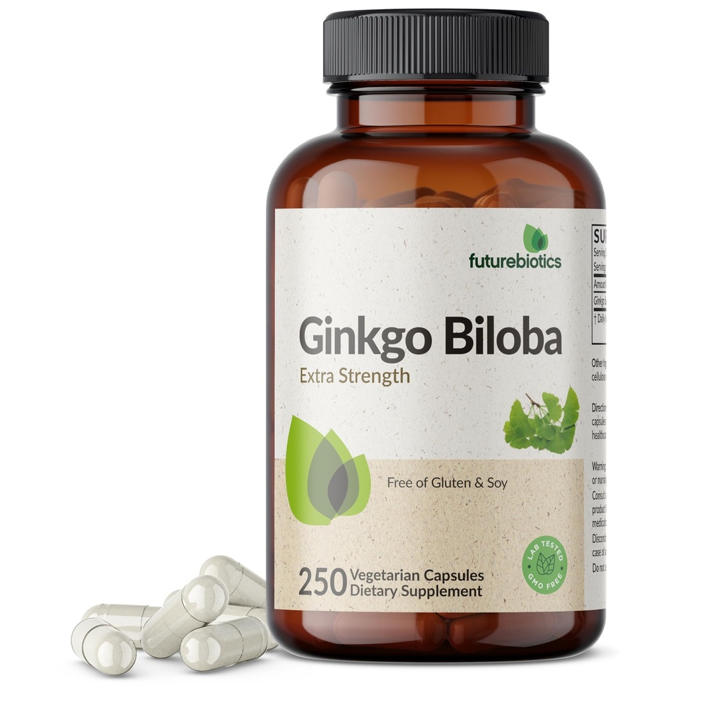 Futurebiotics Ginkgo Biloba 여분 힘 지원 뇌 기능 & 기억 지원, 250 채식 캡슐
