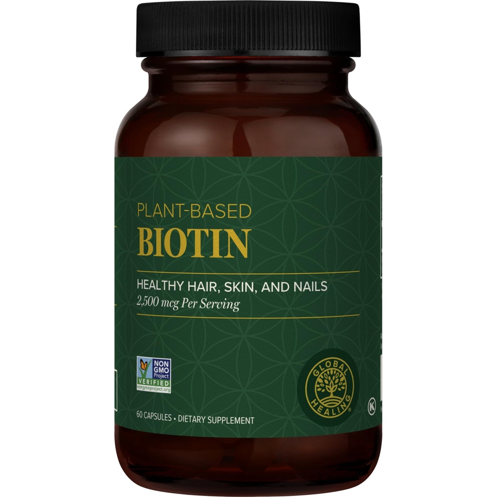 Global Healing Center - Biotin (비타민 B7) 머리 성장 보충교재 비타민을 위한 Biotin, 지원 레이디언트 피부, 그리고 더 강한 못, 여자와 남자를 위한 탈모 비타민, 1000mcg 보다는 더 많은 것