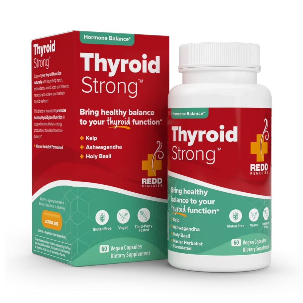 Redd Remedies, Thyroid 강한, 건강한 Thyroid 기능 및 균형, 60 Vegan 캡슐 지원
