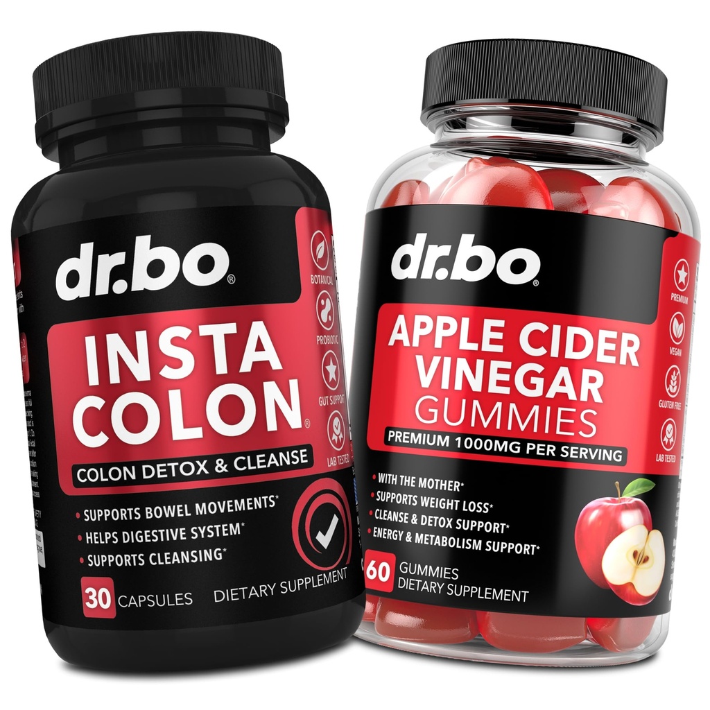 Colon Cleanser Detox & ACV Apple Cider Vinegar Gummies - 15 Day Colon Cleanse 알약 Poop Flush & ACV Gummies 보충제 - Intestinal Stomach Bloating Gut 지원을위한 Bowel 운동 보충제