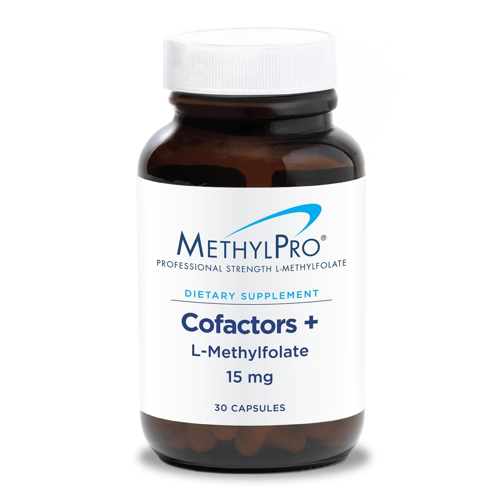 MethylPro L-Methylfolate 15 mg + Cofactors - 여성 & 남자를 위한 L 메틸 Folate 보충교재, B6와 B12를 가진 메틸을 섞는 비타민 B9 (5-MTHF) 및 뇌 건강, 초점 및 Calm - 30의 캡슐 (1의 포장)