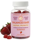 Cheeky Bonsai, 여성을위한 질 Probiotic Gummies - 균형 PH, 건강한 냄새 및 Flora 지원 - 5 억 CFUs - 수분 딸기 맛, 60 개