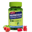 마그네슘은 L-Threonate 300mg를 가진 Gummies 500mg를 - 비타민 D, B6, CoQ10를 가진 설탕 자유로운 마그네슘 칼륨 보충교재 - 딸기 맛을 내는 60의 Gummies