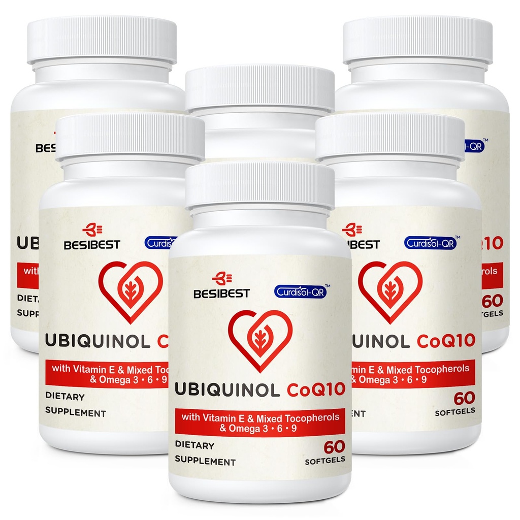 Ubiquinol CoQ10-600mg-Softgel, 비타민 E & Omega 3, 6, 9, 높은 흡수 이산화탄소 Q10의 에너지 생산을 위한 강력한 산화 방지제, 시험되는, 360 조사를 가진 활동적인 Coq10 Ubiquinol 보충교재