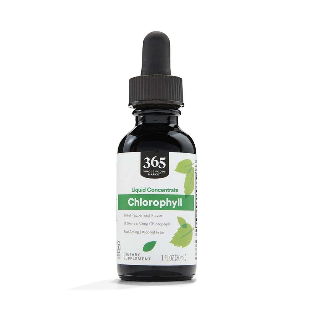 365 전체 식품 시장, 액체 농축 Chlorophyll, Peppermint 맛, 1 Fl Oz