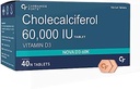 Puritans 비타민 D3 60000 IU - 여성 및 남성을위한 Chewable Cholecalciferol 비타민 D 보충 - 40 정제