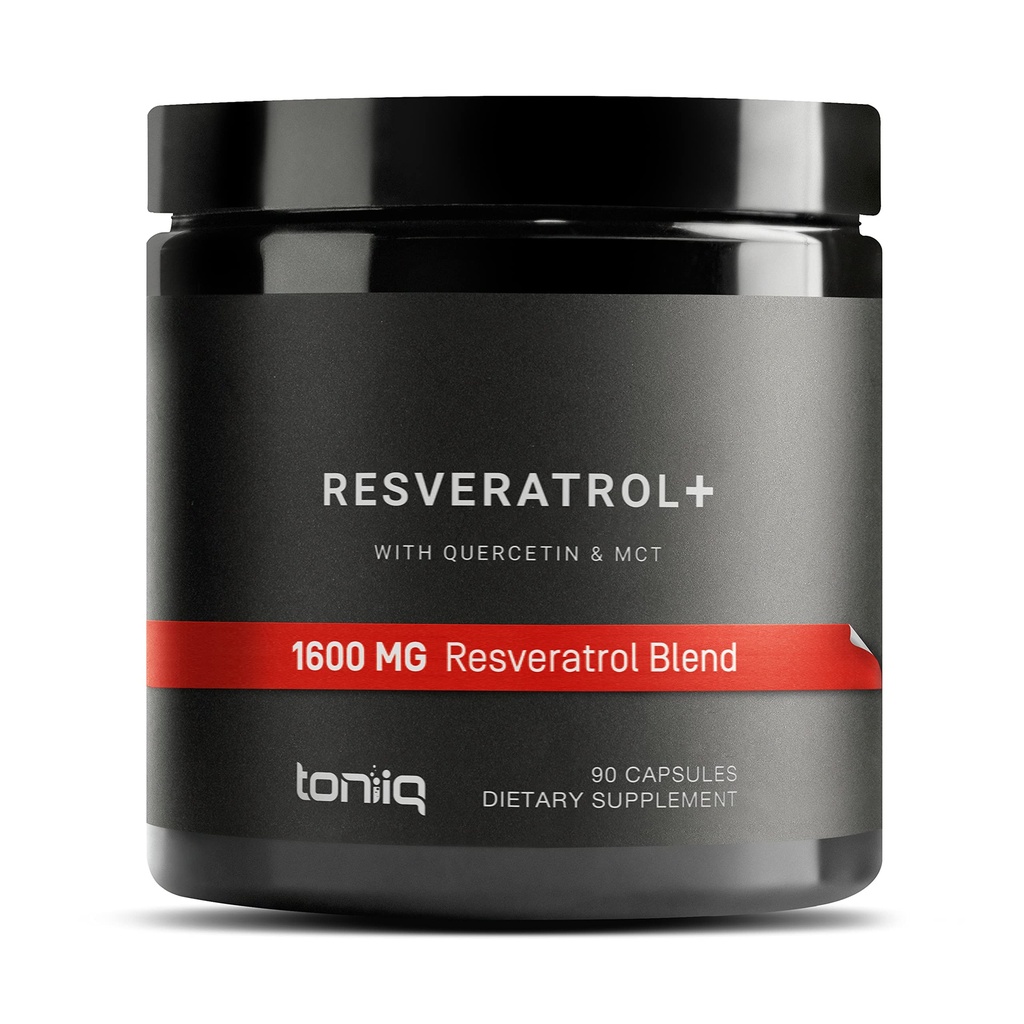 Toniiq 1600mg Resveratrol 혼합 - 매우 높은 순도 및 3rd 파티 테스트 - 추가 Bioavailability에 대한 MCT 오일 - Optimal NAD 보충
