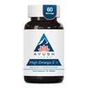 Ayush 허브 하이 오메가 3 - 오메가 3 생선 오일, 캡슐 당 1000mg, EPA & DHA 물고기 오일 보충 여성 및 남성, 천연 레몬 맛 - 60 Softgel 캡슐 (1 개)