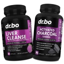 Liver Cleanse & 활성탄 캡슐 - Artichoke, Berberine, Turmeric Herbs가있는 간병 건강 알약 - Stomach Gas 및 Bloating Support를위한 1200mg 유기 코코넛 숯 약